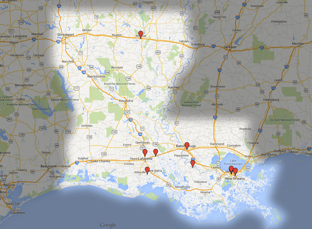 Louisiana's Best Gumbo Map