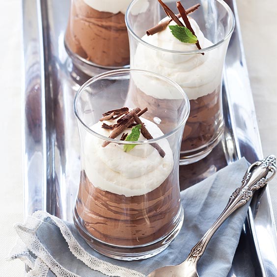 Chocolate Mousse with Rum Whipped Cream
