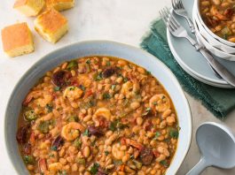 Great Northern Beans with Andouille and Shrimp