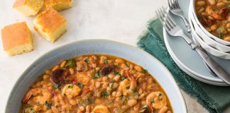 Great Northern Beans with Andouille and Shrimp