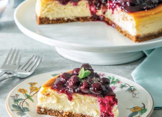 Blueberry-Mint Cheesecake