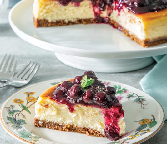 Blueberry-Mint Cheesecake
