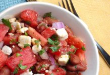 Watermelon, Red Bean & Feta Salad