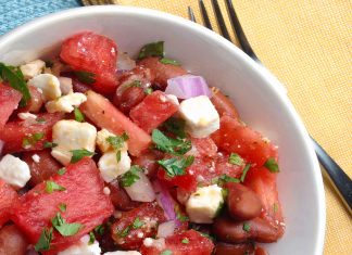 Watermelon, Red Bean & Feta Salad