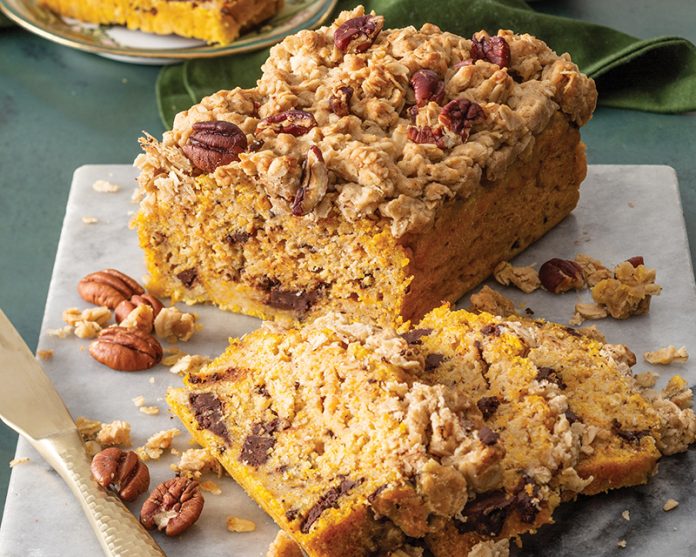 Chocolate Chip Butternut Squash Loaf with Pecan Streusel